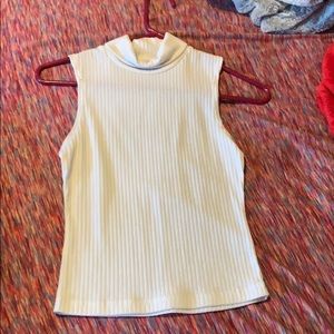 No sleeves white turtleneck